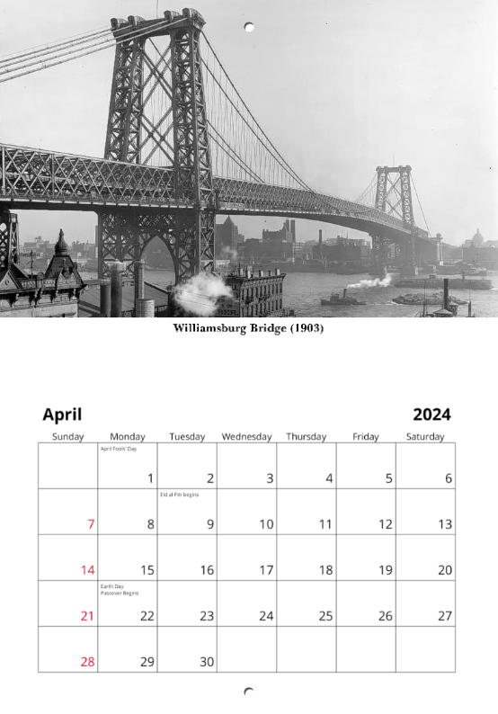 Historic NYC 2024 Calendar Shop City Merch