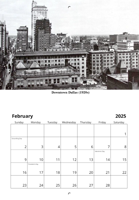 Historic Dallas 2025 Calendar Shop City Merch