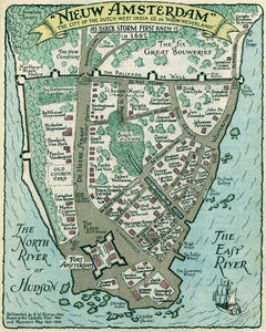 1662 Map of New Amsterdam Print