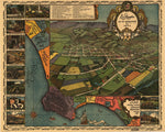 1871 Panoramic Map of LA Print
