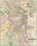 1874 Map of Boston Print