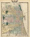 1876 Map of Chicago Print
