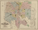 1877 Map of Baltimore Print