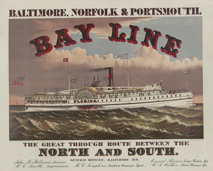 1878 Baltimore Steamship Poster Print