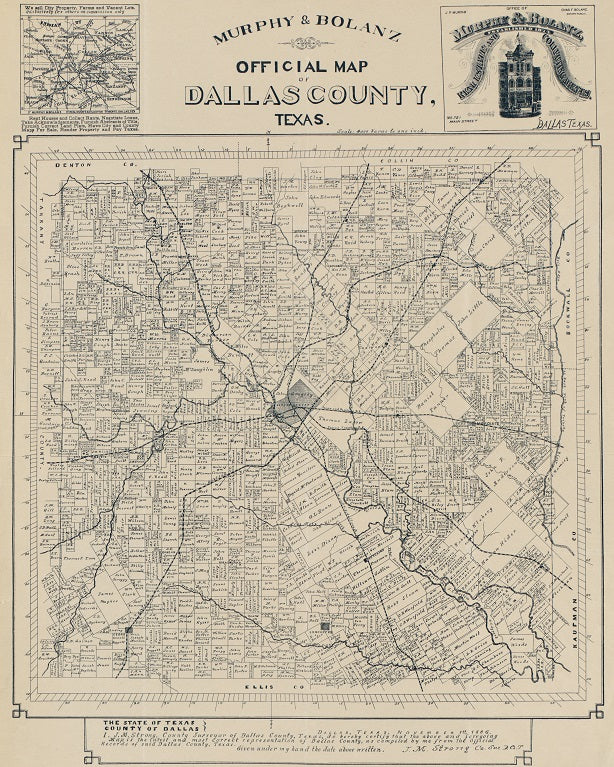 1886 Map of Dallas Print