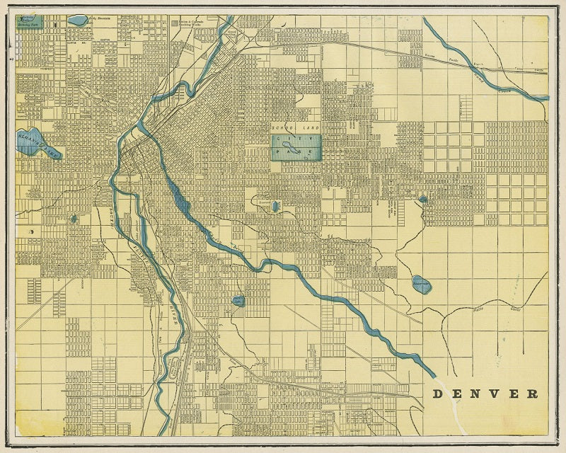 1887 Map of Denver Print