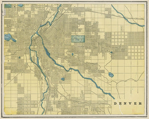 1887 Map of Denver Print