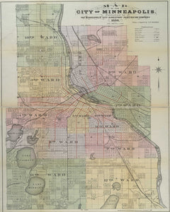 1888 Map of Minneapolis Print