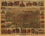 1891 Panoramic Map of LA Print
