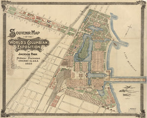 1893 World's Columbian Exposition Map Print