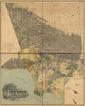 1898 Map of Los Angeles County Print