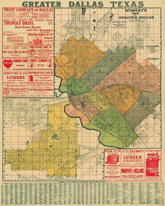 1905 Map of Dallas Print