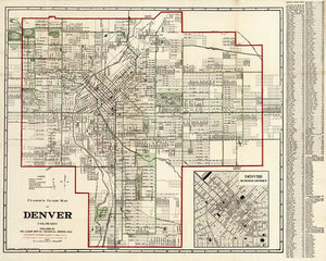 1920 Map of Denver Print
