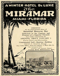 1923 Miramar Hotel Ad Print