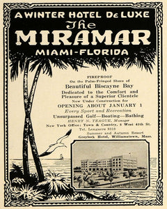 1923 Miramar Hotel Ad Print