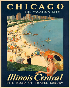 1929 Chicago Travel Poster Print