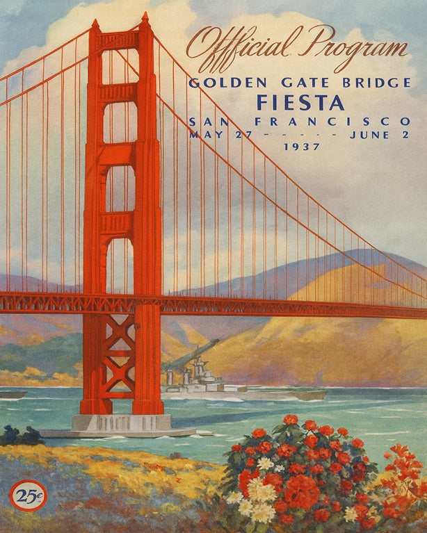1937 Golden Gate Bridge Fiesta Print