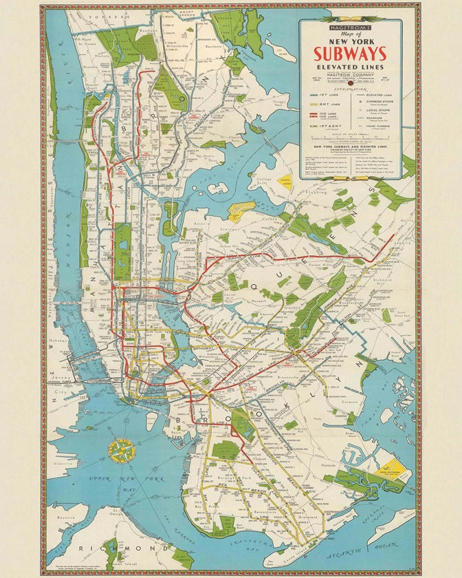 1940 NYC Subway Map Print
