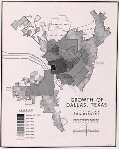 1943 Growth of Dallas Map Print