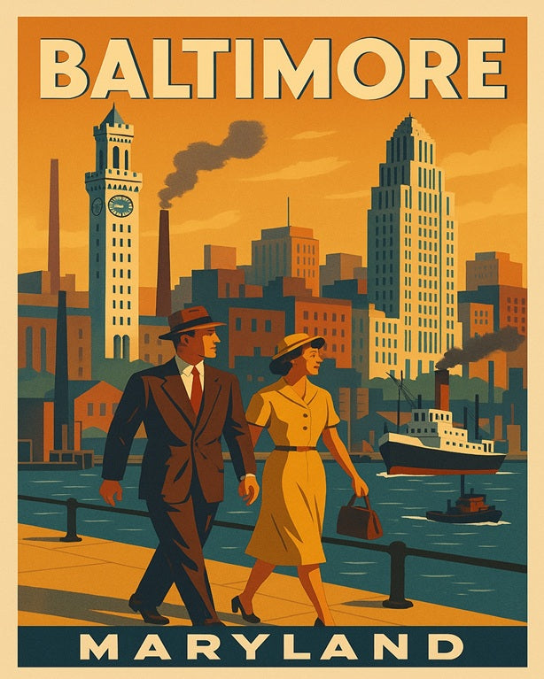 1950s Baltimore Poster Print
