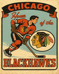 1950s Chicago Blackhawks Poster Print