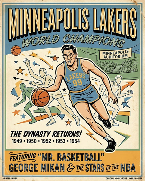 1950s Minneapolis Lakers Poster Print – Shop City Merch
