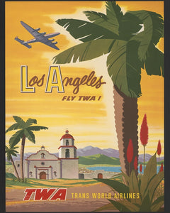 1950s TWA LA Travel Poster Print