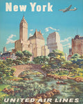 1950s United Air Lines NYC Poster Print