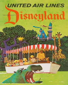 1950 United Air Lines Disneyland Poster