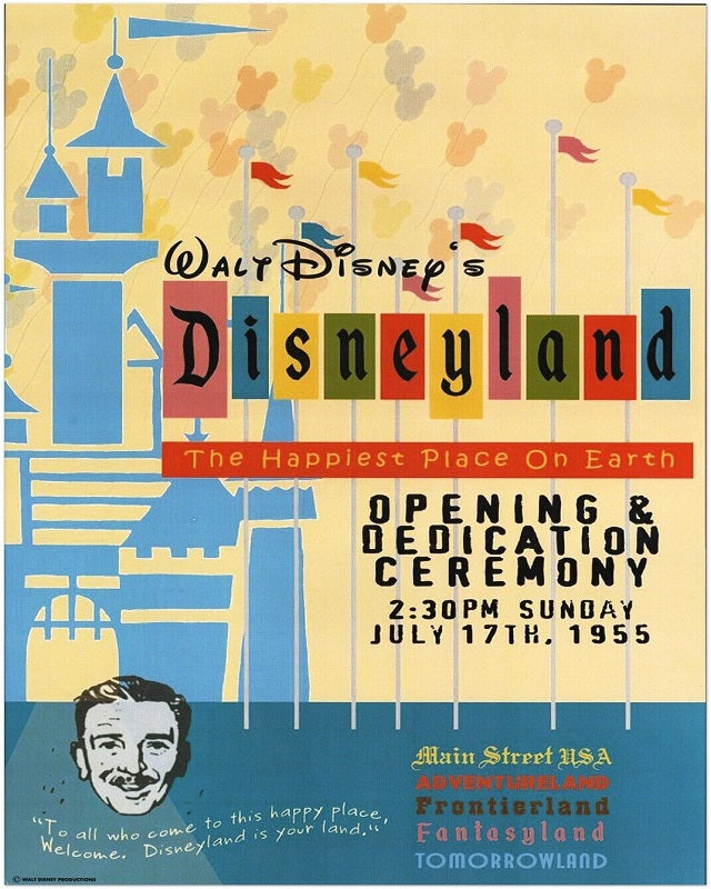 1955 Disneyland Opening Ceremony Poster