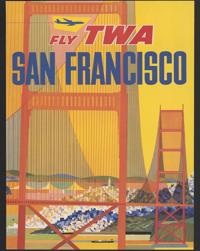 1957 TWA San Francisco Travel Poster Print