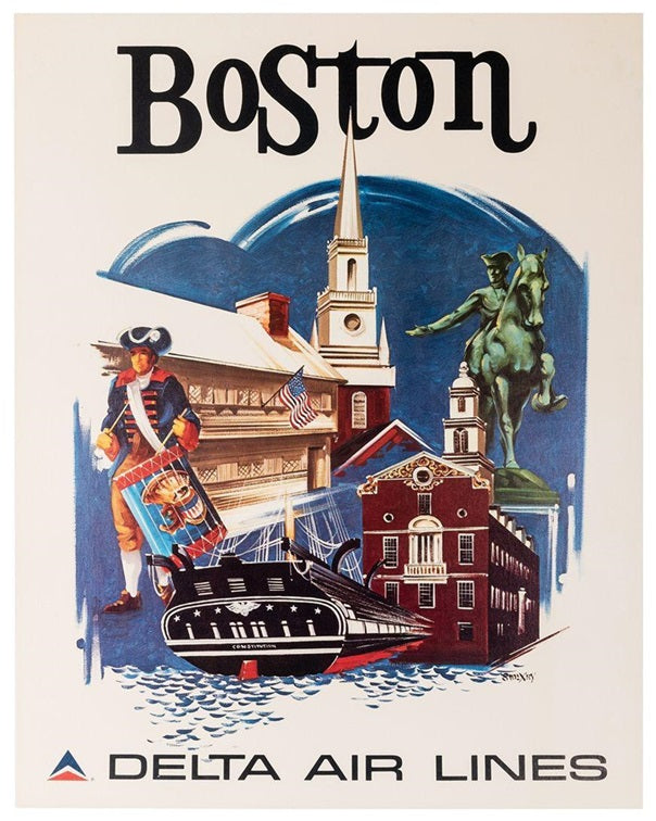 1960s Delta Air Lines Boston Poster Print