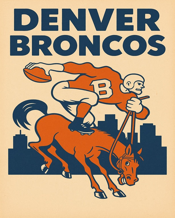 1960s Denver Broncos Poster Print