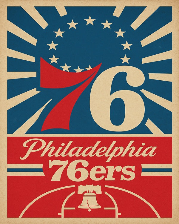 1960s Philadelphia 76ers Poster Print