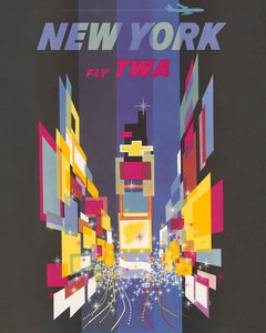 1960s TWA NYC Travel Poster Print
