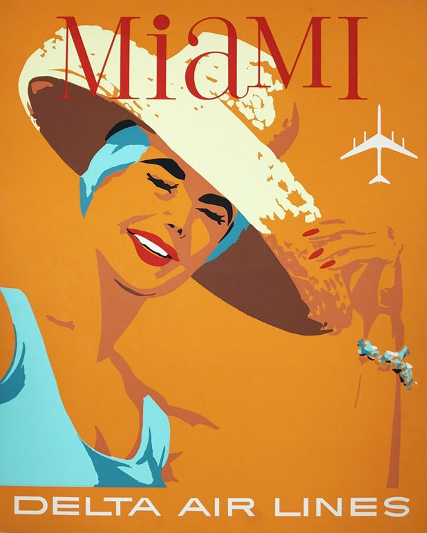 1962 Delta Air Lines Miami Poster Print