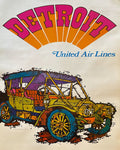 1969 United Air Lines Detroit Poster Print
