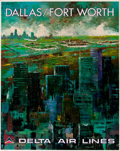 1970s Delta Air Lines DFW Poster Print