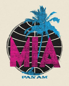 1970s Pan Am Miami Poster Print