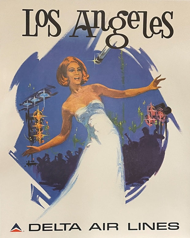 1975 Delta Air Lines LA Poster Print