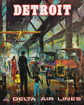 1976 Delta Air Lines Detroit Poster Print
