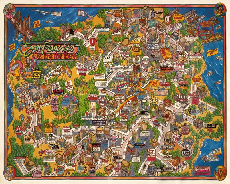 1989 San Francisco "Oz by the Bay" Map Print