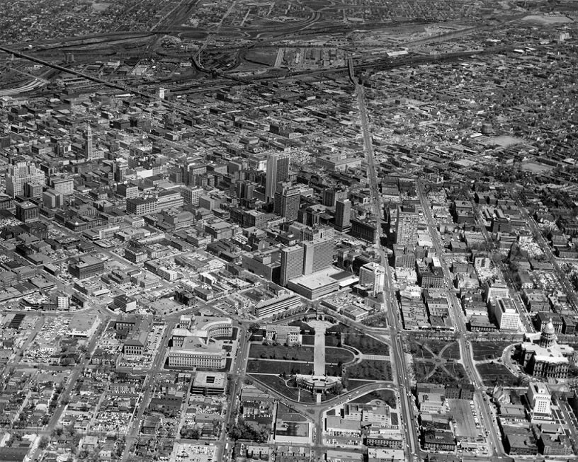 Aerial Denver 1960 Print