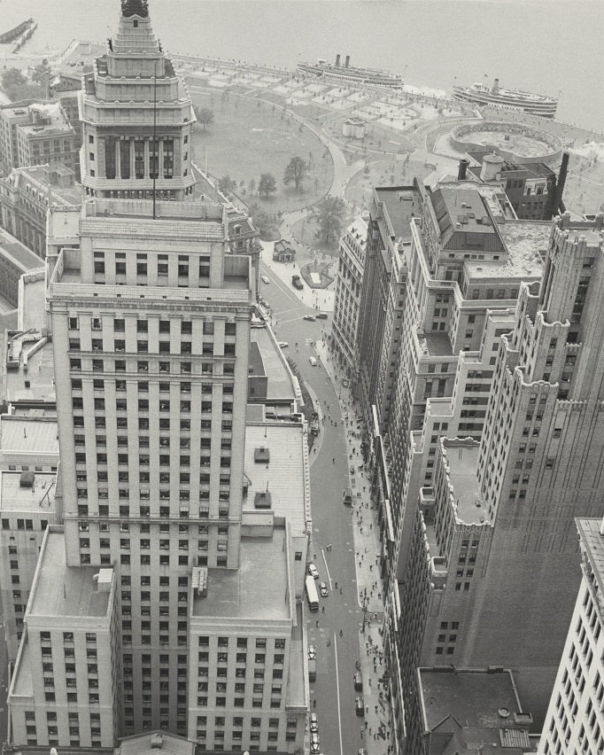 Aerial view of Battery Park 1949 Print