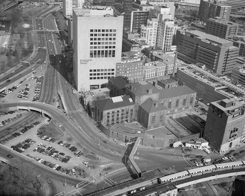 Aerial view of Charles Street Jail 1980s Print