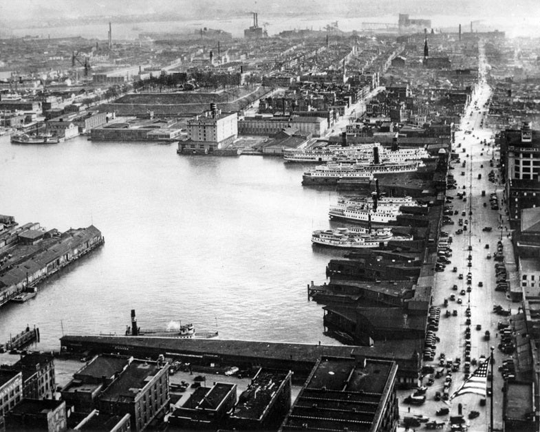 Aerial view of the Baltimore Waterfront 1930s Print