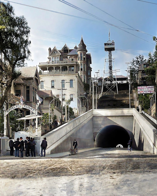 Angels Flight Opening Day 1901 Color Print