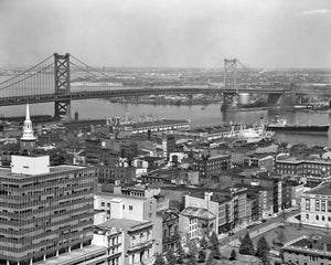 Ben Franklin Bridge 1950s Print