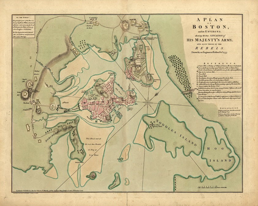 British Map of Boston 1775 Print