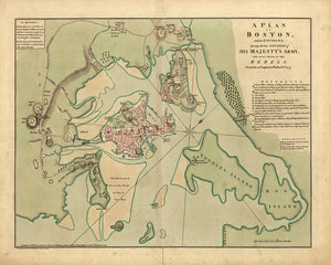 British Map of Boston 1775 Print